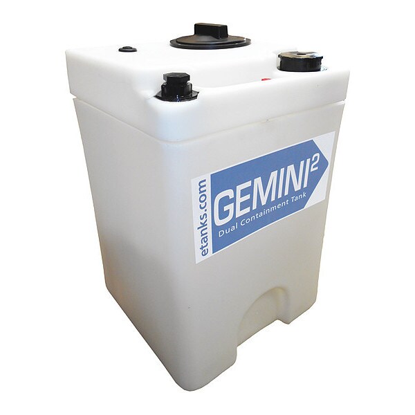 Storage Tank, Double Wall Square, LDPE 1.5, Nat, 10 Gal