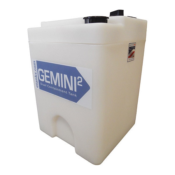 Storage Tank, Double Wall Square, LDPE 1.5, Nat, 20 Gal