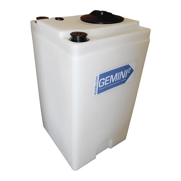 Storage Tank, Double Wall Square, LDPE 1.5, Nat, 40 Gal