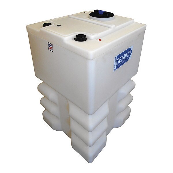 Storage Tank, Double Wall Square, LDPE 1.5, Nat, 120 Gal Ribbed