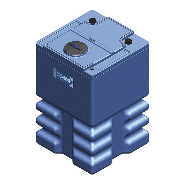 Storage Tank, Double Wall Square, LDPE 1.5, Blue, 175 Gal Ribbed
