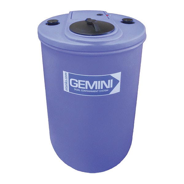 Storage Tank, Double Wall Vertical, LDPE 1.9, Blue, 62 Gal