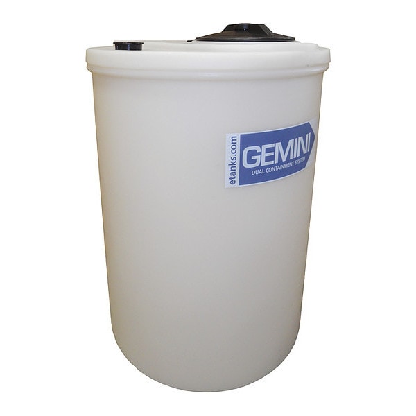 Storage Tank, Double Wall Vertical, LDPE 1.9, Nat, 62 Gal