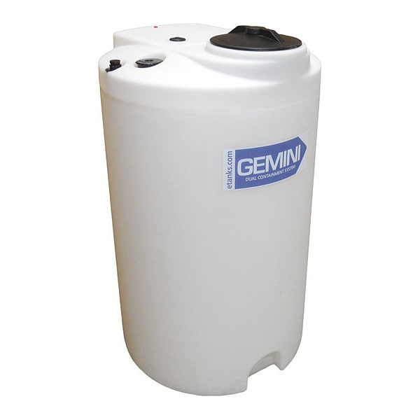 Storage Tank, Double Wall Vertical, LDPE 1.5, Nat, 65 Gal