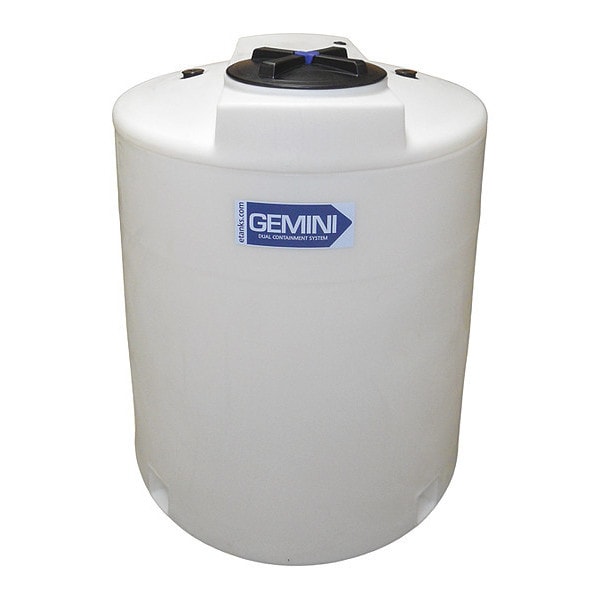 Storage Tank, Double Wall Vertical, LDPE 1.5, Nat, 320 Gal