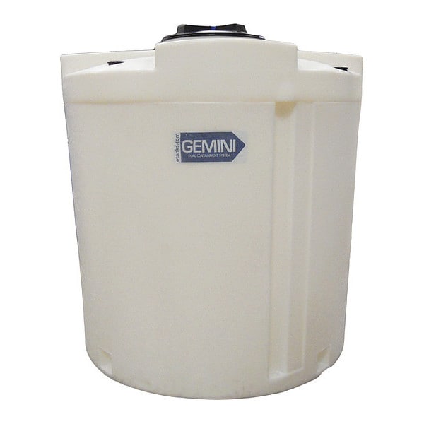 Storage Tank, Double Wall Vertical, LDPE 1.5, Nat, 500 Gal