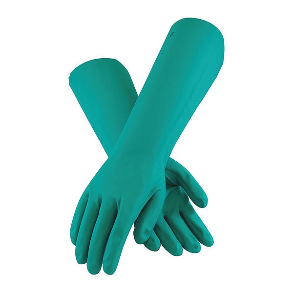 Chemical Resistant Gloves, Nitrile, 18 in L, L, 12 PK