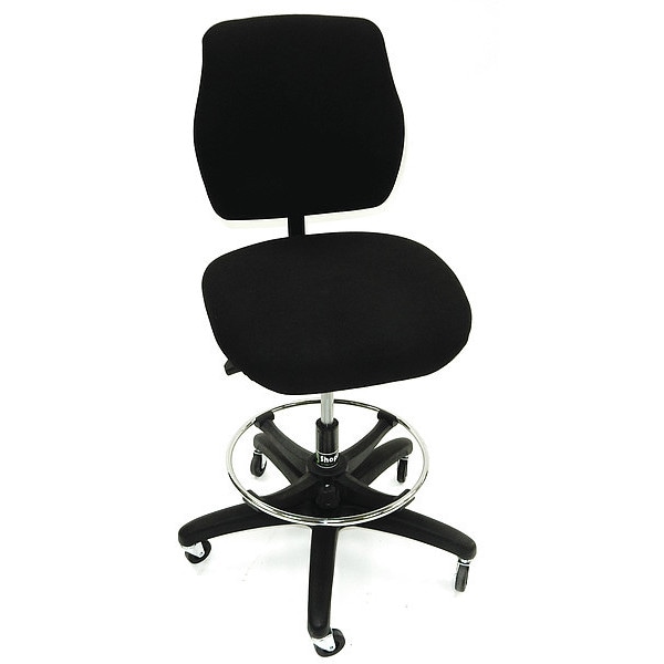 Workbench Chair, Black Fabric, 300 lb.