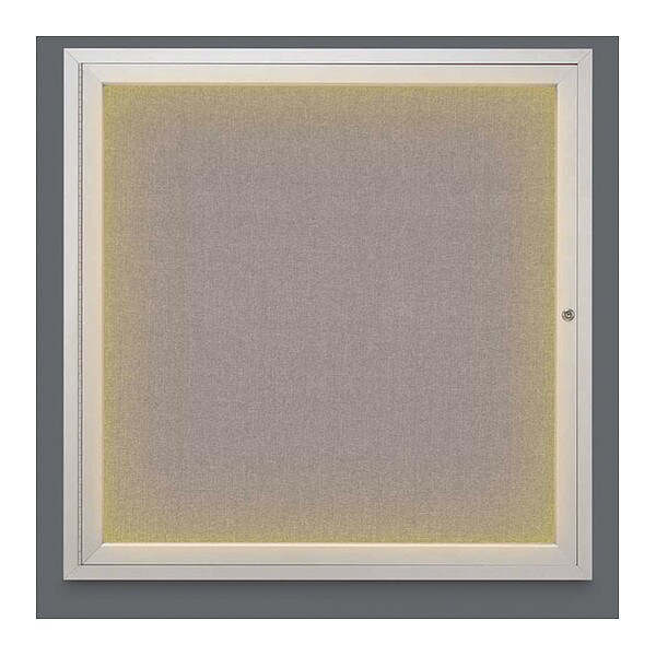 Crkboard, Lght, Fbrc, 1 Dr, Satin/Prl, 36x36"