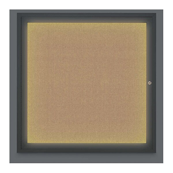 Corkboard, Lght, Fbrc, Blk/Buff, 1 Dr, 36x36"