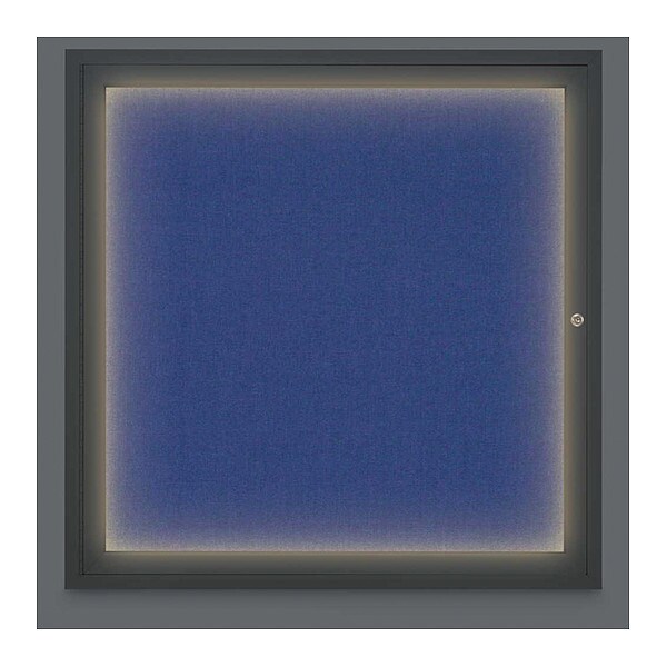 Corkboard, Lighted, Fbrc, Blck, 1 Dr, 36x36"