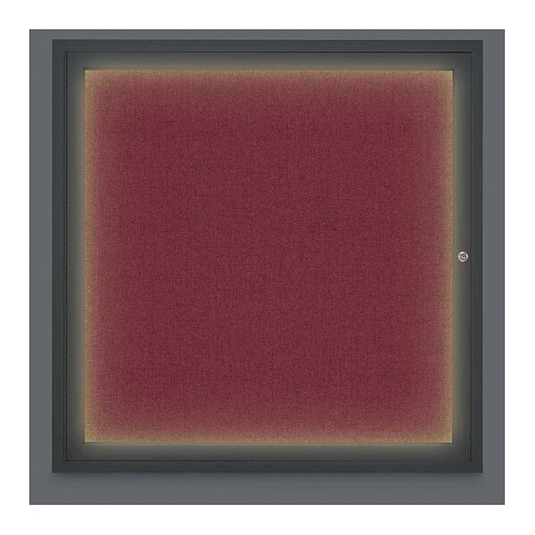Corkboard, Lighted, Fbrc, Blck, 1 Dr, 36x36"