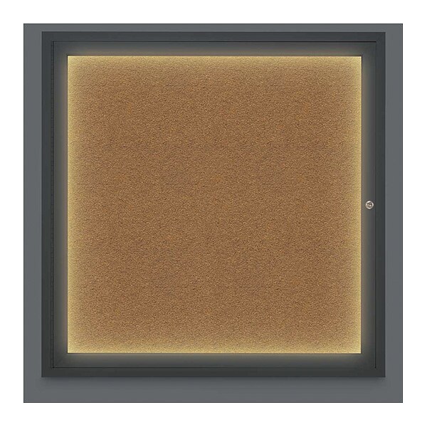 Corkboard, Lighted, Forbo, Blk, 1 Dr, 36x36"