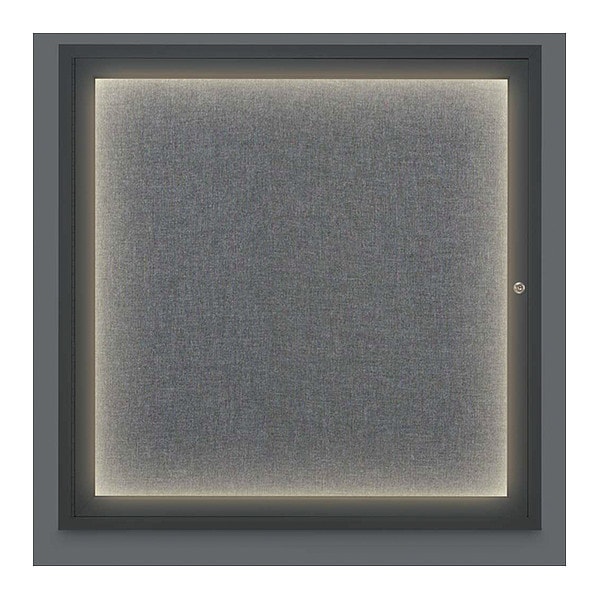 Corkboard, Lighted, Fbric, Blck, 1 Dr, 36x36"