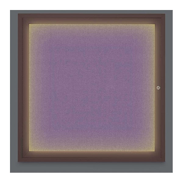 Corkboard, Lighted, Fbrc, Brnz, 1 Dr, 36x36"