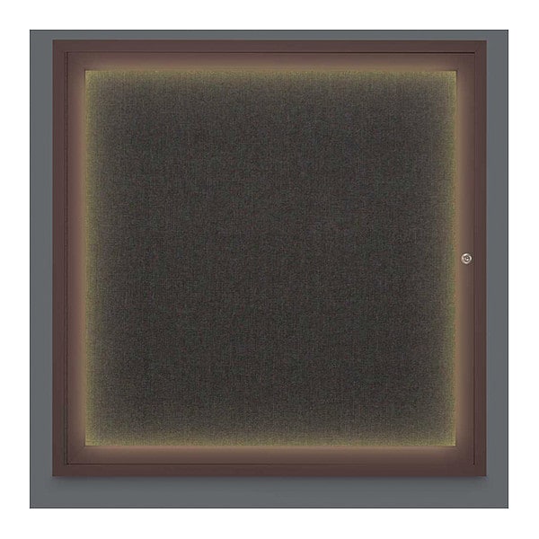 Corkboard, Lighted, Fbric, Brnz, 1 Dr, 36x36"