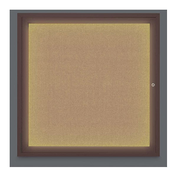 Corkboard, Lighted, Fbric, Brnz, 1 Dr, 36x36"