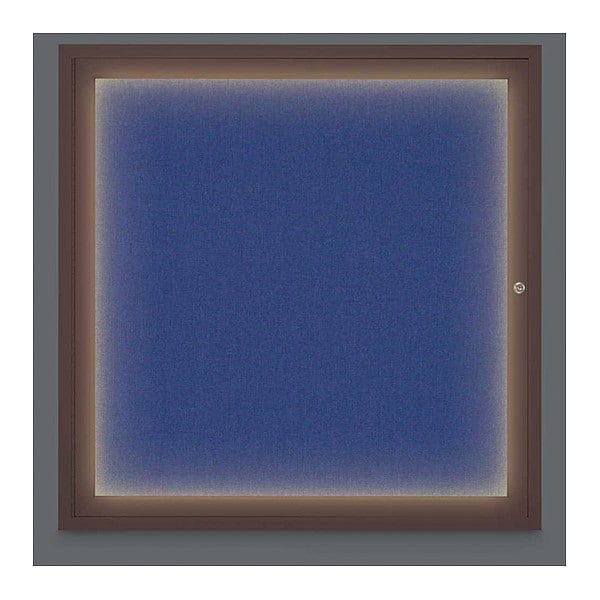 Corkboard, Lighted, Fbrc, Brnz, 1 Dr, 36x36"