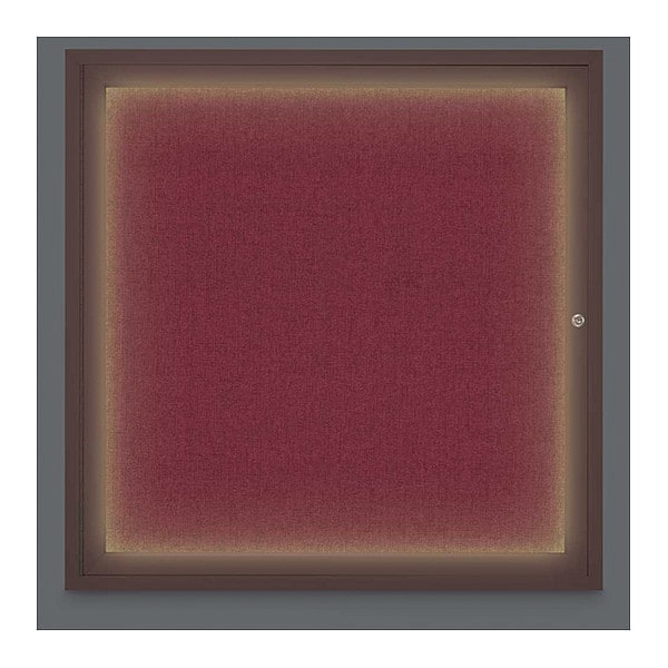 Corkboard, Lighted, Fbrc, Brnz, 1 Dr, 36x36"