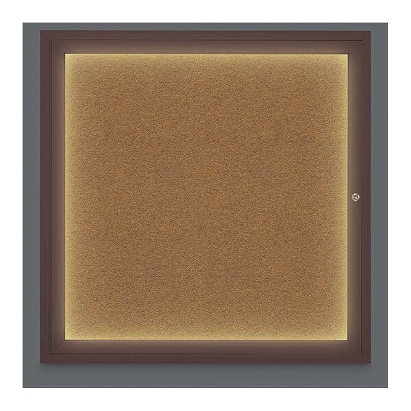 Corkboard, Lighted, Forbo, Brnz, 1 Dr, 36x36"
