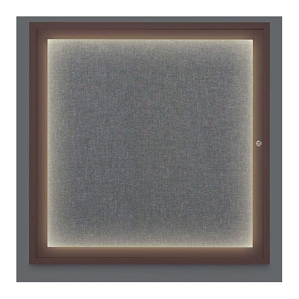 Corkboard, Lightd, Fbrc, Bronze, 1 Dr, 36x36"