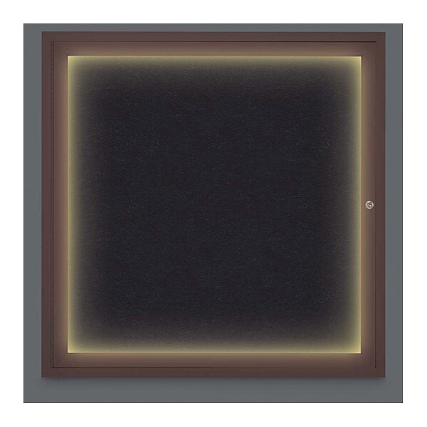 Corkboard, Lightd, Rubber, Brnz, 1 Dr, 36x36"