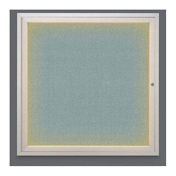 Crkboard, Lght, Fbrc, 1 Dr, Satin/Cld, 36x36"