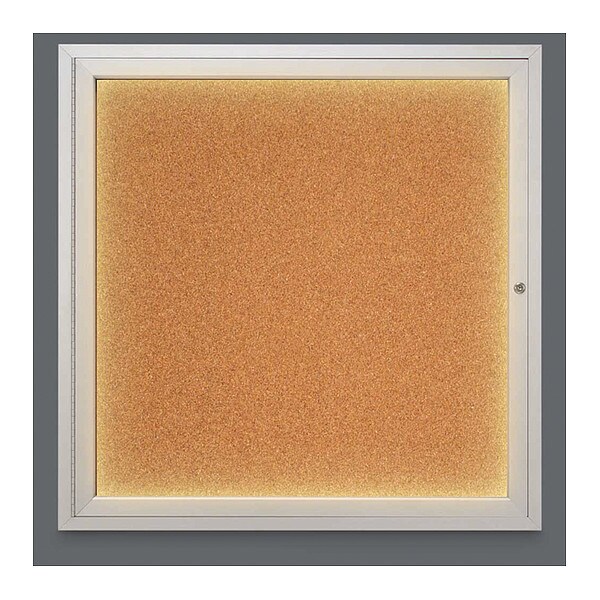 Corkboard, Lighted, Cork, 1 Door, 36 x 36"
