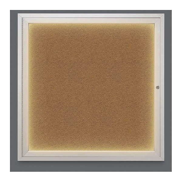 Corkboard, Lighted, Forbo, 1 Door, 36 x 36"