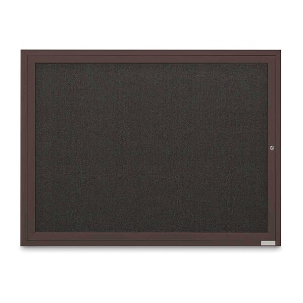 Corkboard, Fabric, Brnz/Blk, 1 Door, 48x36"