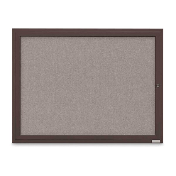 Corkboard, Fabric, Brnz/Prl, 1 Door, 48x36"