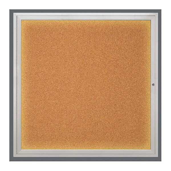 Corkboard, Lighted, Cork, 1 Door, 48 x 48"