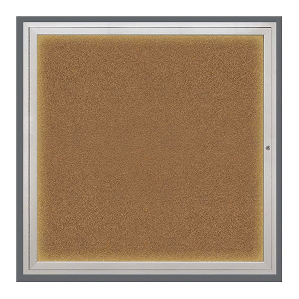 Corkboard, Lighted, Forbo, 1 Door, 48 x 48"