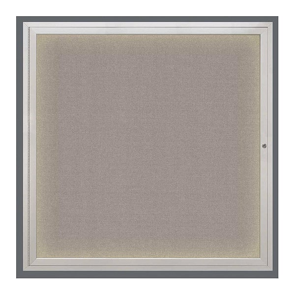 Crkboard, Lght, Fbrc, 1 Dr, Satin/Prl, 48x48"