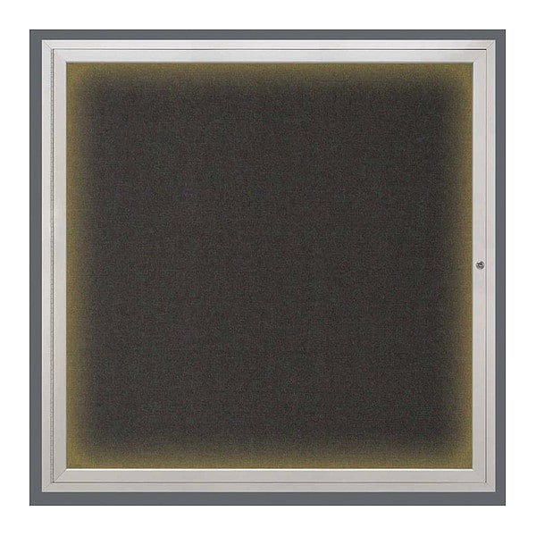 Crkboard, Lght, Fbrc, 1 Dr, Satin/Blk, 48x48"