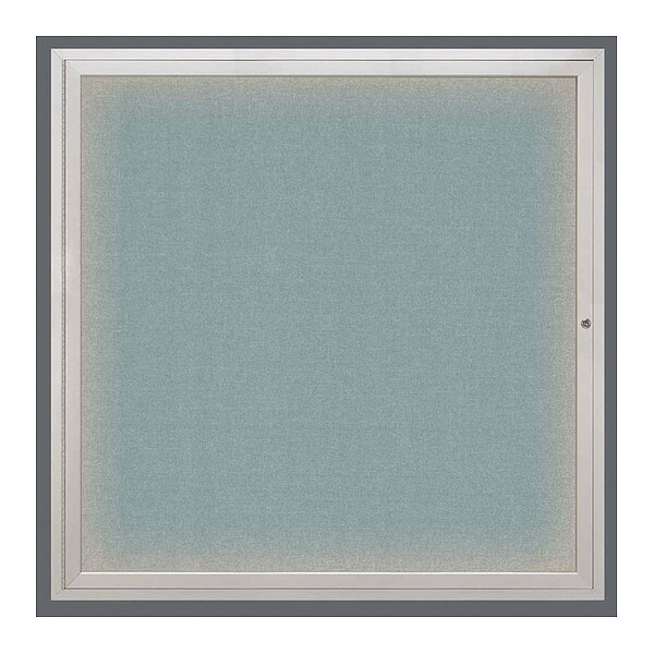 Crkboard, Lght, Fbrc, 1 Dr, Satin/Cld, 48x48"