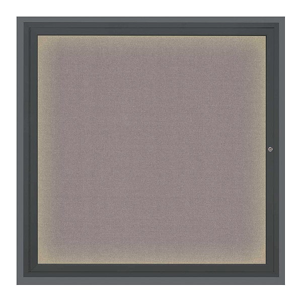 Corkboard, Lght, Fbrc, Blk/Surf, 1 Dr, 48x48"