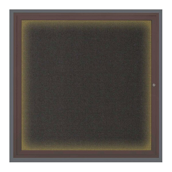 Corkboard, Lght, Fbrc, Brnz/Blk, 1 Dr, 48x48"