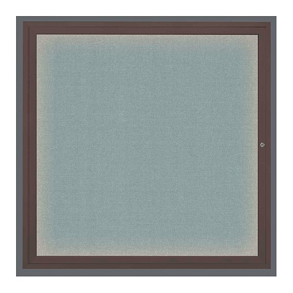 Corkboard, Lght, Fbrc, Brnz/Cld, 1 Dr, 48x48"