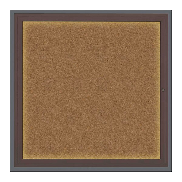 Corkboard, Lighted, Forbo, 1 Door, 48 x 48"