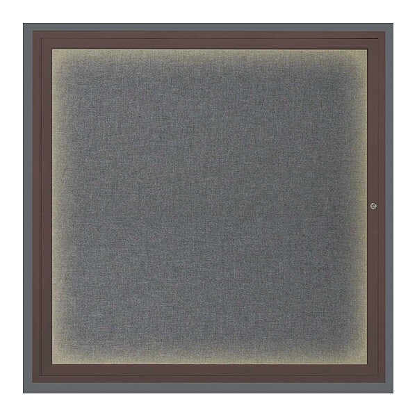 Corkboard, Lght, Fbrc, Brnz/Gry, 1 Dr, 48x48"