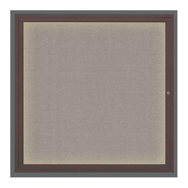 Corkboard, Lght, Fbrc, Brnz/Prl, 1 Dr, 48x48"