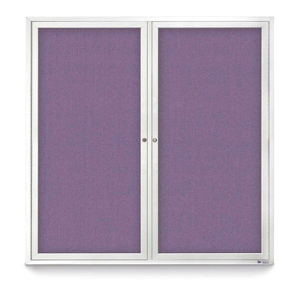 Corkboard, Fbrc, 2 Door, Satin/Amthy, 48x48"