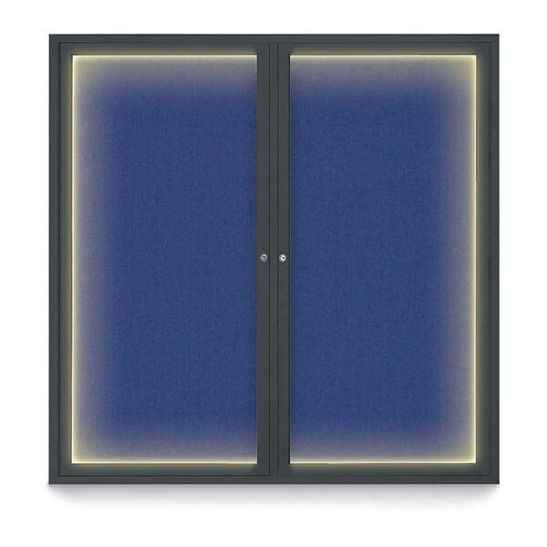 Crkboard, Lght, Fbrc, Blk/Cobac, 2 Dr, 48x48"