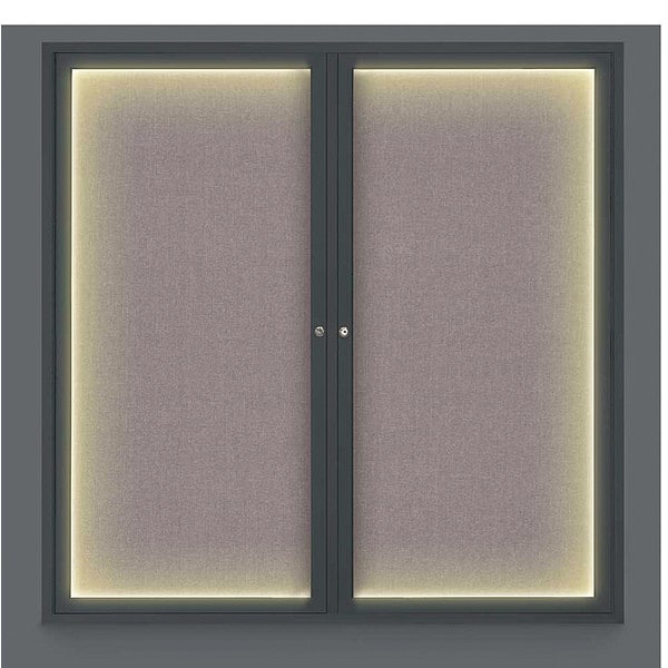 Corkboard, Lght, Fbrc, Blk/Surf, 2 Dr, 48x48"