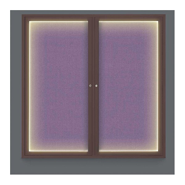 Crkboard, Lght, Fbrc, Brnz/Amth, 2 Dr, 48x48"