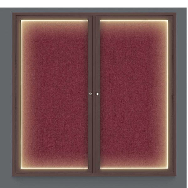 Crkboard, Lght, Fbrc, Brnz/Burg, 2 Dr, 48x48"