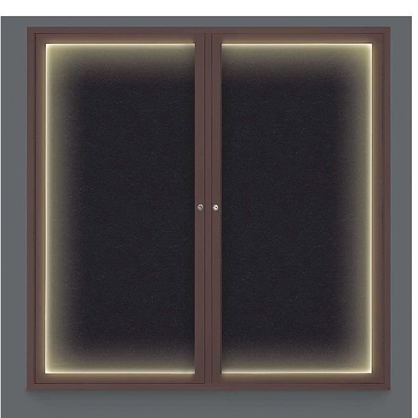 Corkboard, Lighted, Rubber, 2 Door, 48 x 48"