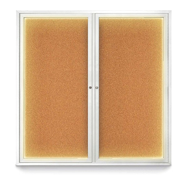 Corkboard, Lighted, Cork, 2 Door, 48 x 48"