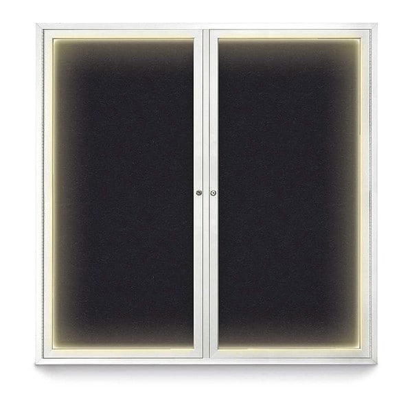 Corkboard, Lighted, Rubber, 2 Door, 48 x 48"